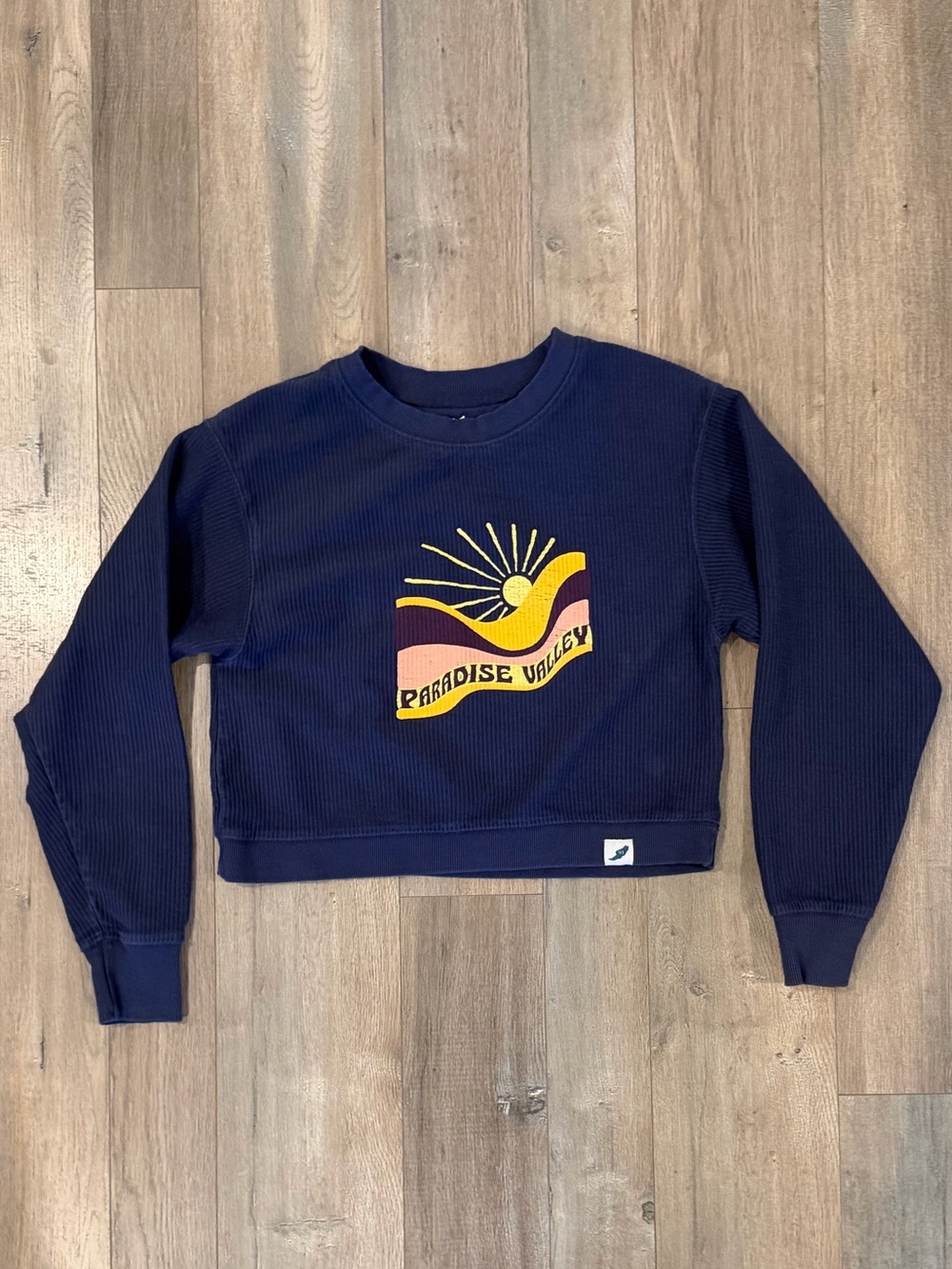 League Navy Sweatshirt with Yellow Graphic